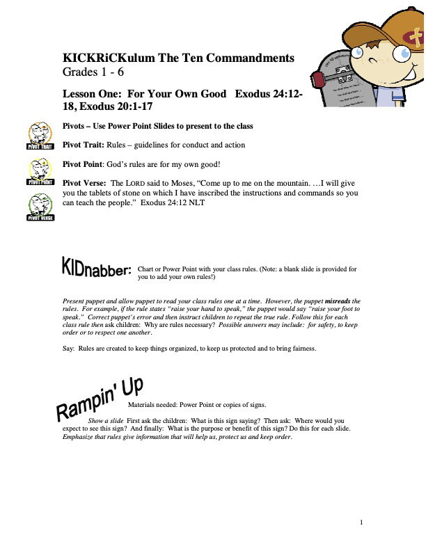 10 Commandments Curriculum - 12 Weeks of Primary School Lessons for Children's Church_1