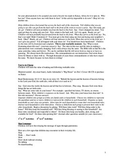 10 Commandments Curriculum - 12 Weeks of Primary School Lessons for Children's Church
