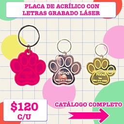 Plaquita Grabado Láser para perro o gato