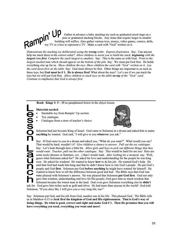 10 Commandments Curriculum -12 Weeks of Pre School for Lessons Children's Church_2