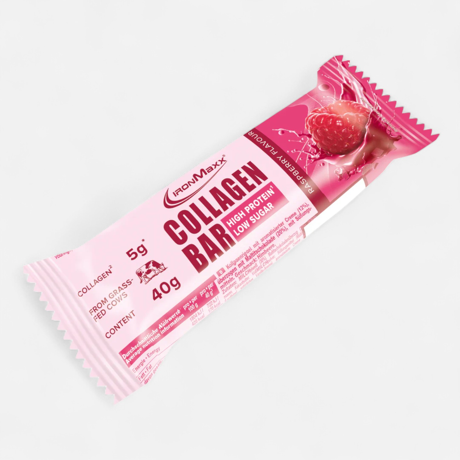 Ironmaxx Collagen Bar Raspberry 40g_0