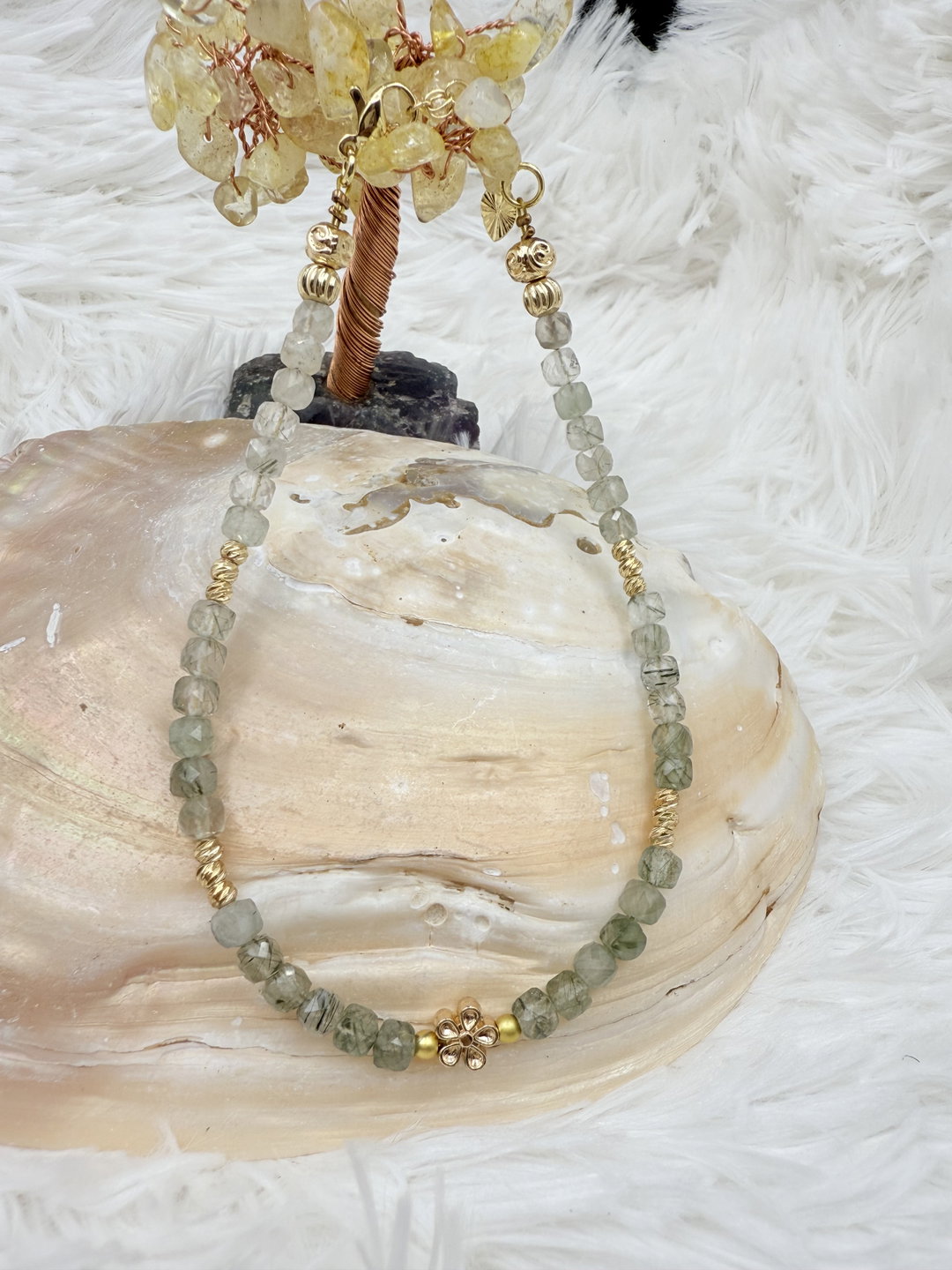 Green Rutile Anklet