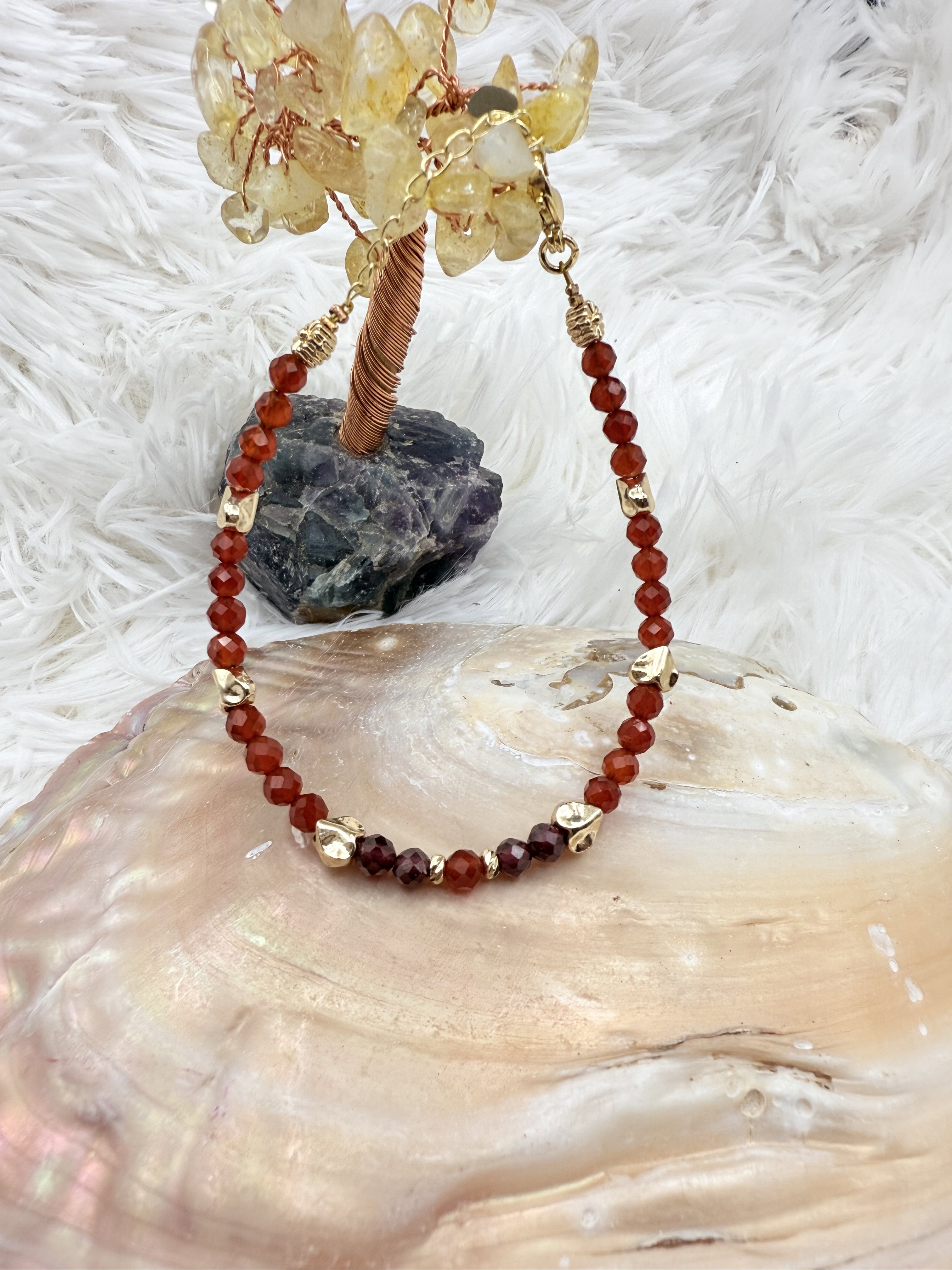 Carnelian + Red Garnet Anklet/ Bracelet_8