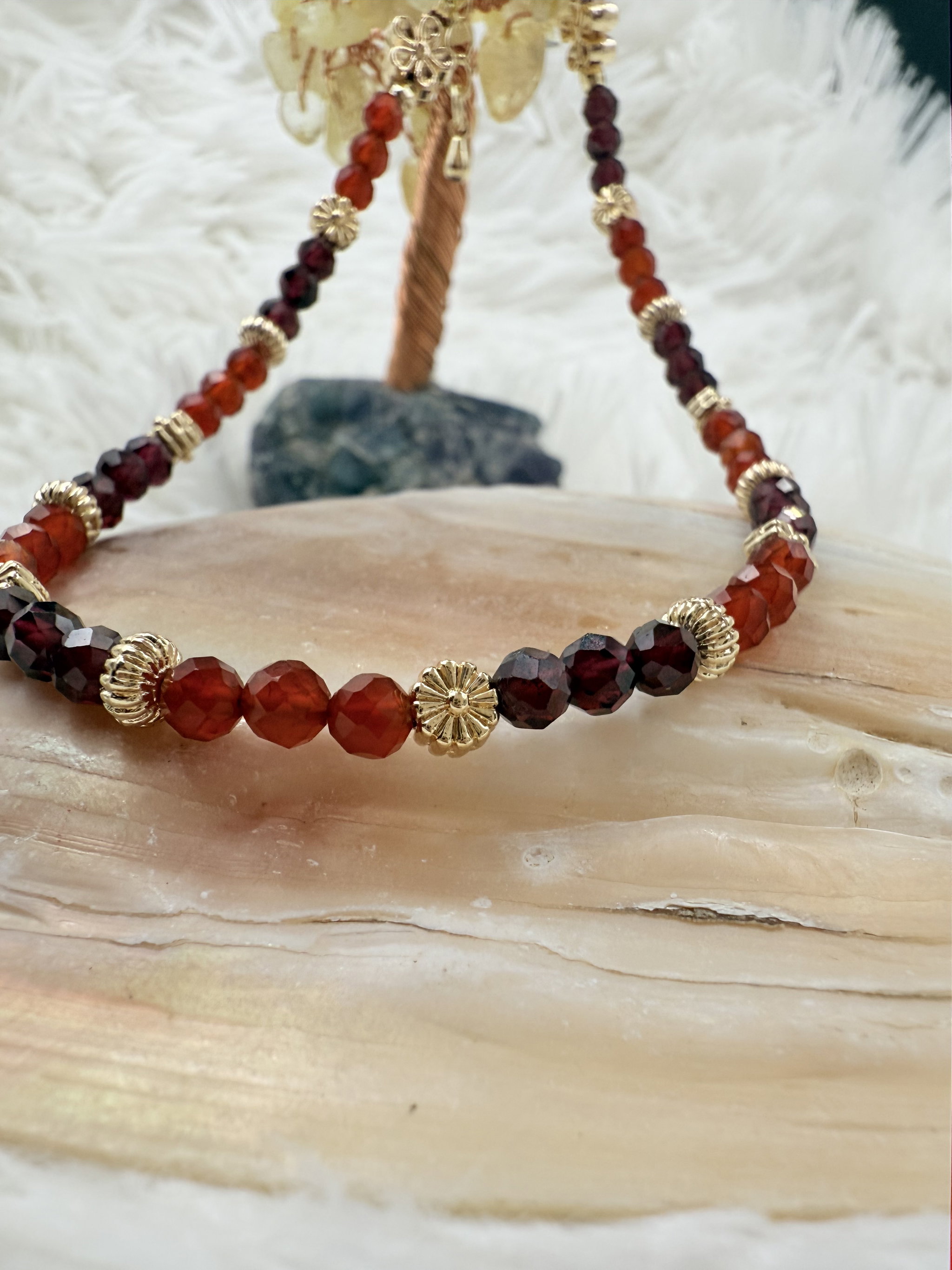 Carnelian + Red Garnet Anklet/ Bracelet_1