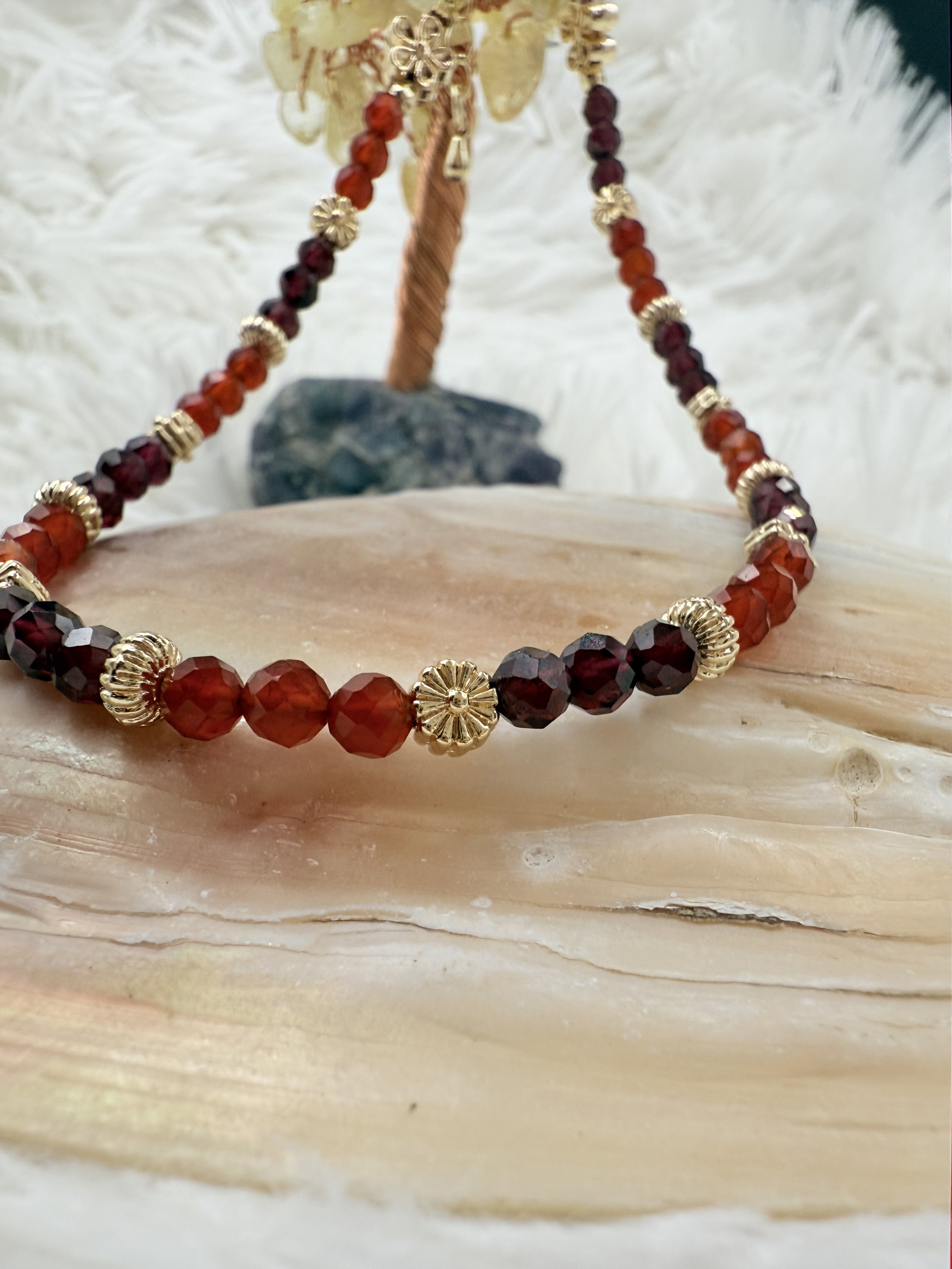 Carnelian + Red Garnet Anklet/ Bracelet_1