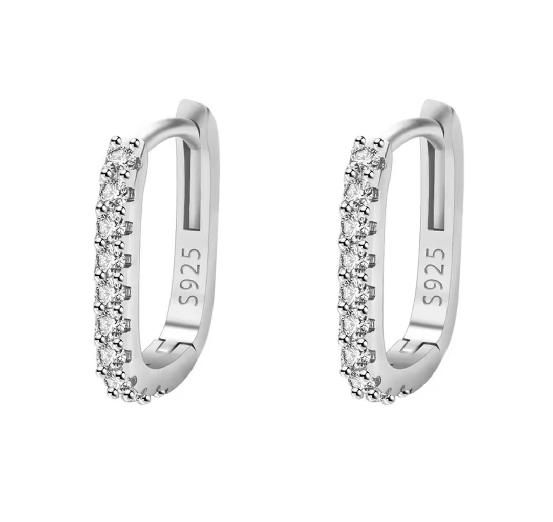 Cubic silver circle hoop