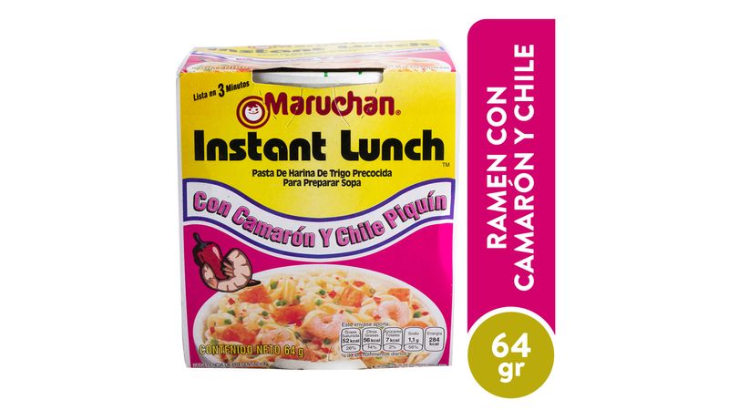 Sopa Maruchan ramen camarón picante - 64 g