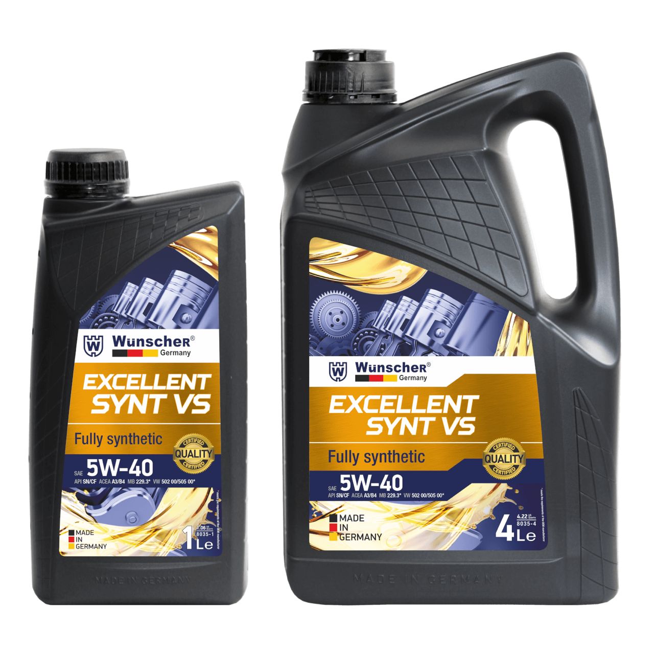 Wunscher Germany ExcellentSynt 5W40 A3/B4  Fully Syn Engine Oil 4L_1