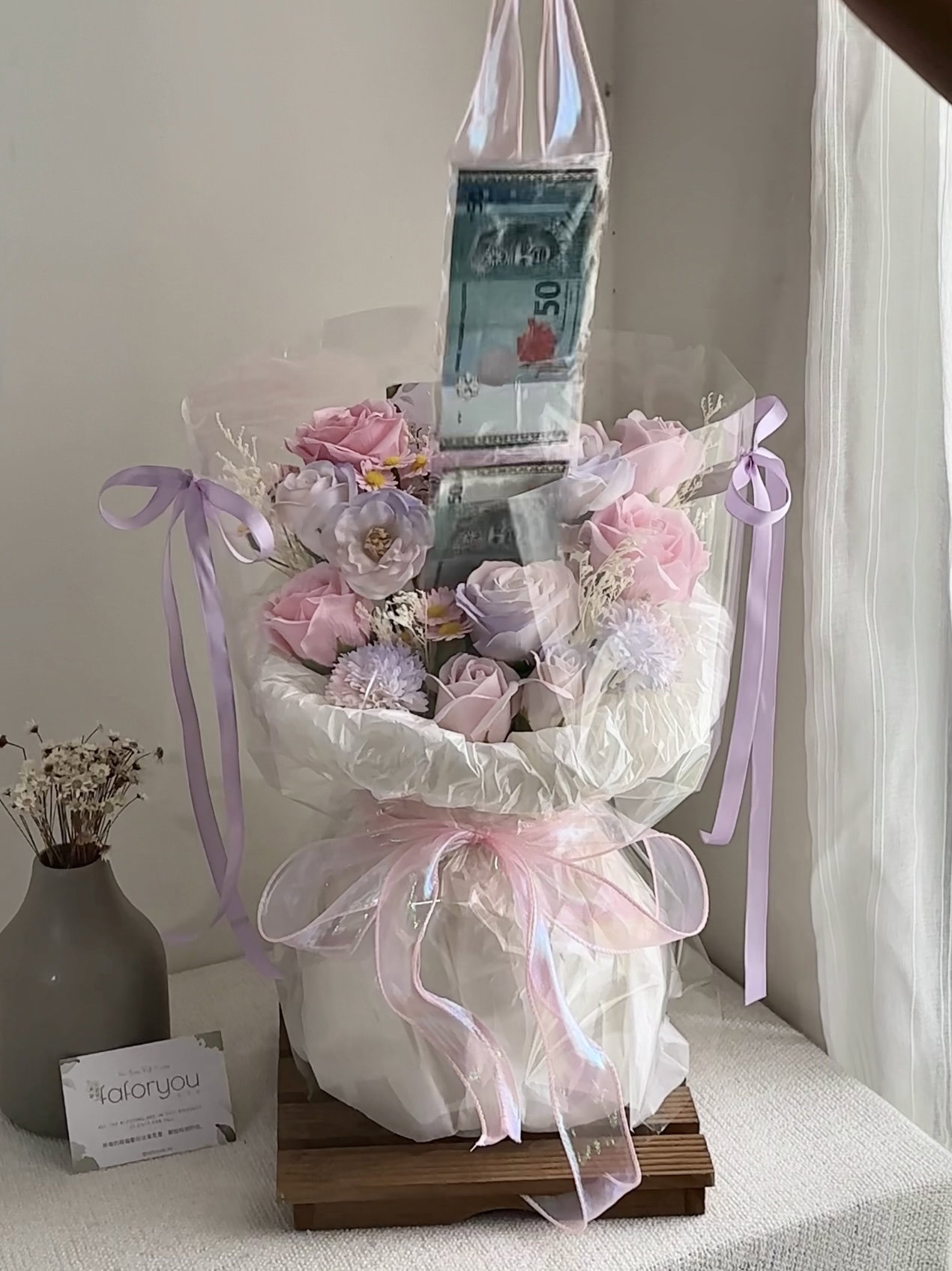 Money Soap Flower Bouquet 拉钱混搭香皂花束 _0