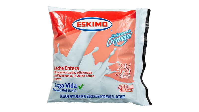 Leche Eskimo Ultrapasteurizada Entera 3% Grasa - 450ml_0