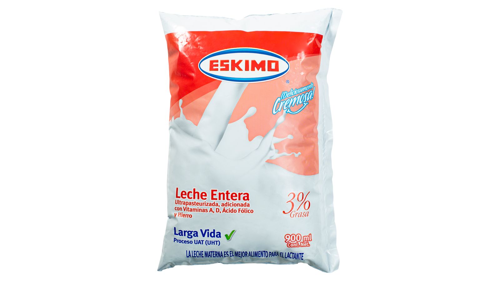 Leche Eskimo Ultrapasteurizada Entera Larga Vida 3% Grasa - 900ml_0