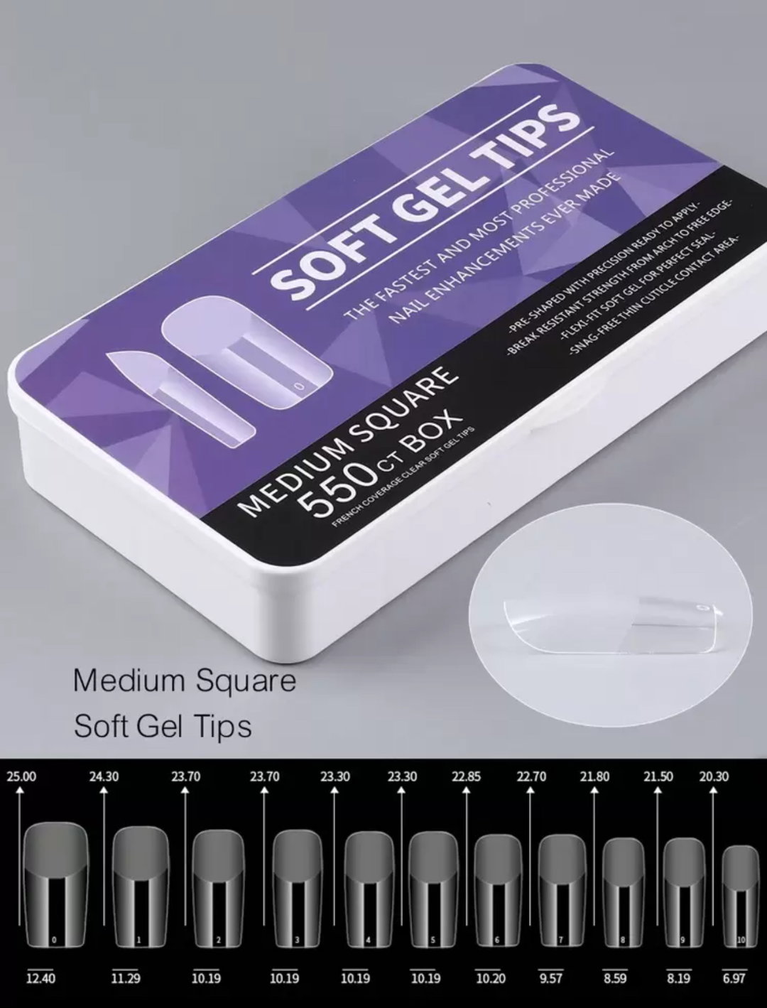 Soft gel tips 550 pcs