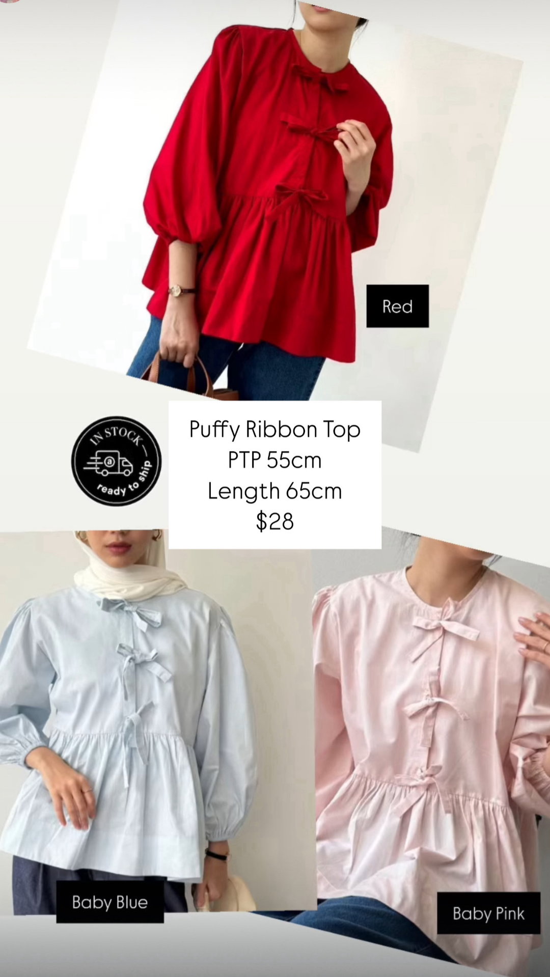 BWBYAZ Anya Puffy Ribbon Top (Pre-order)