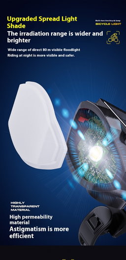 Solar Rechargeable Bicycle Front Light with Horn 