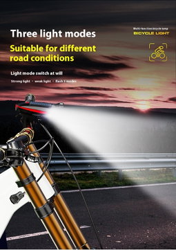 Solar Rechargeable Bicycle Front Light with Horn 