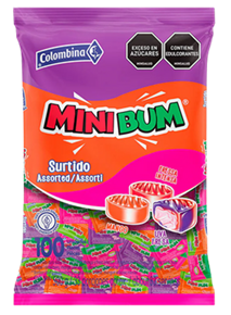 CARAMELO MINI BUM SURTIDO 5GR*100UNDS*16PAQ