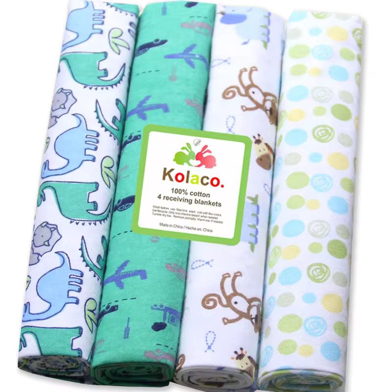 Langes Bébé Kolaco – Lot de 4 couvertures 100% coton_article_N°:AHB_0021_0