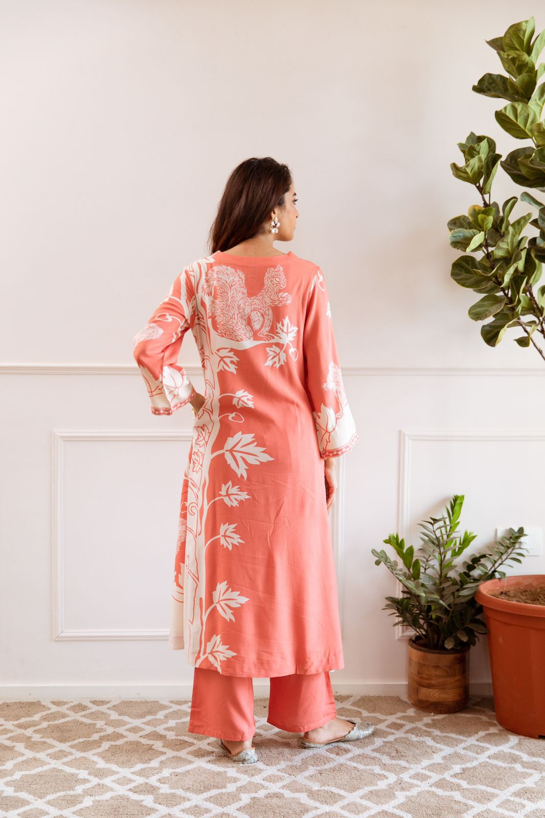 Premium Cotton Designer Printed Kurta Palazzo Pant Set_0