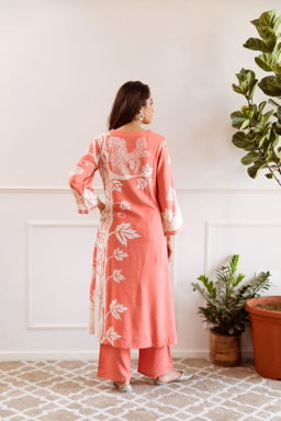 Premium Cotton Designer Printed Kurta Palazzo Pant Set