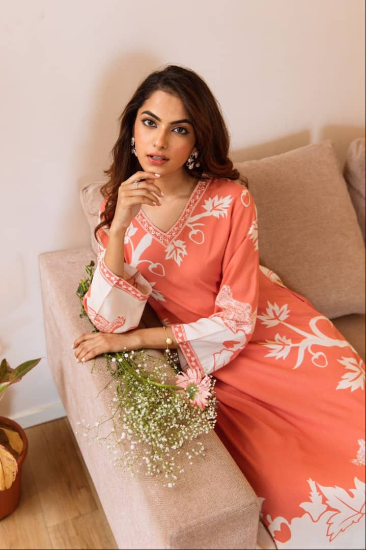 Premium Cotton Designer Printed Kurta Palazzo Pant Set_2