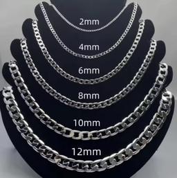 Collier chaîne cubaine pour hommes, collier chaîne cubaine en acier inoxydable de 7mm, chaîne cubaine de 50/55/60cm, collier Hip hop Rap