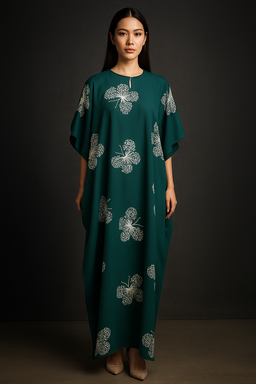 KAFTAN BUTTERFLY SHORT SLEEVE  : ROYAL GREEN