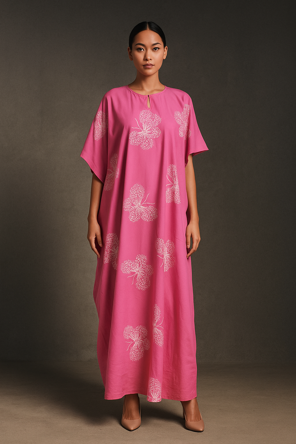 KAFTAN BUTTERFLY SHORT SLEEVE : PINK