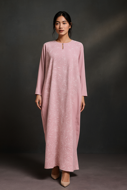 KAFTAN BATIK KLASIK LONG SLEEVE  : BELACAN PINK