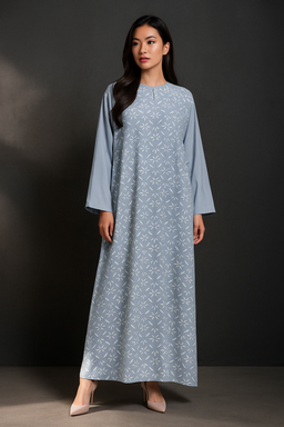 KAFTAN BATIK GEOMETRY LONG SLEEVE  : GREY