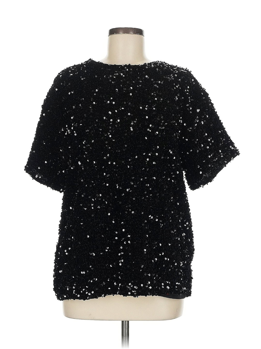 Blusa Negra con Lentejuelas H&m (Talla M)