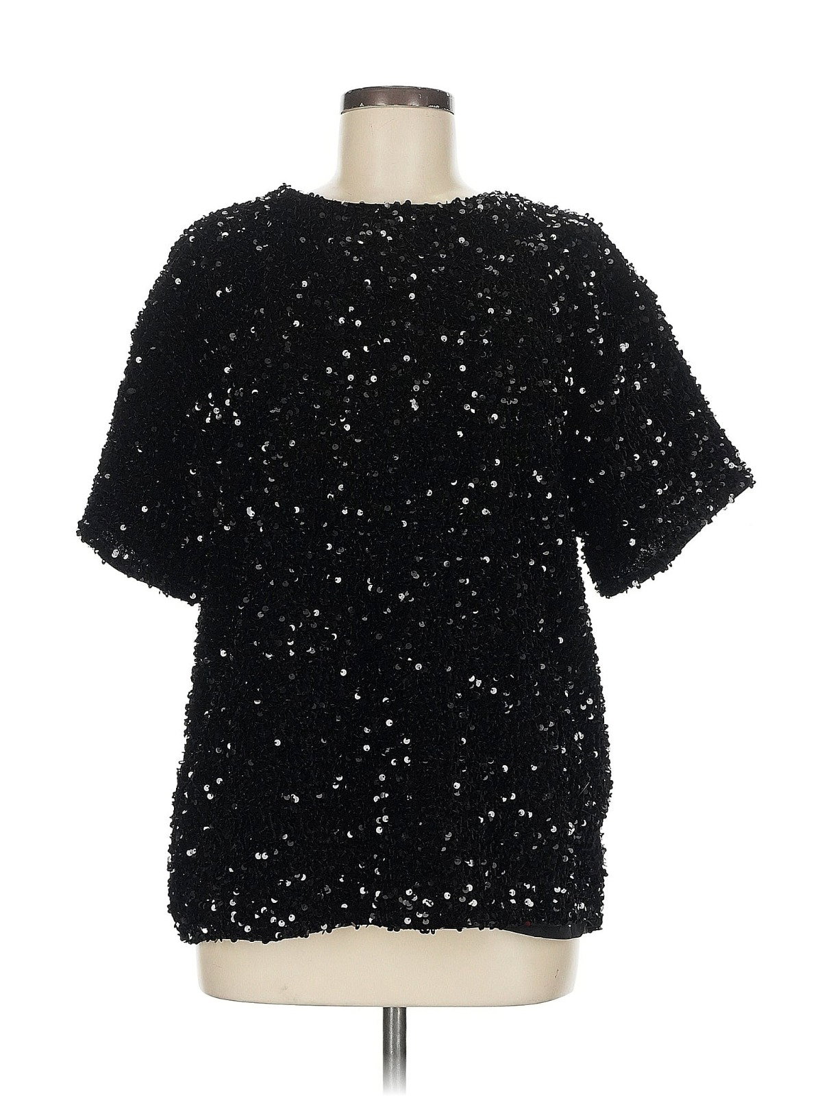 Blusa Negra con Lentejuelas H&m (Talla M)_0