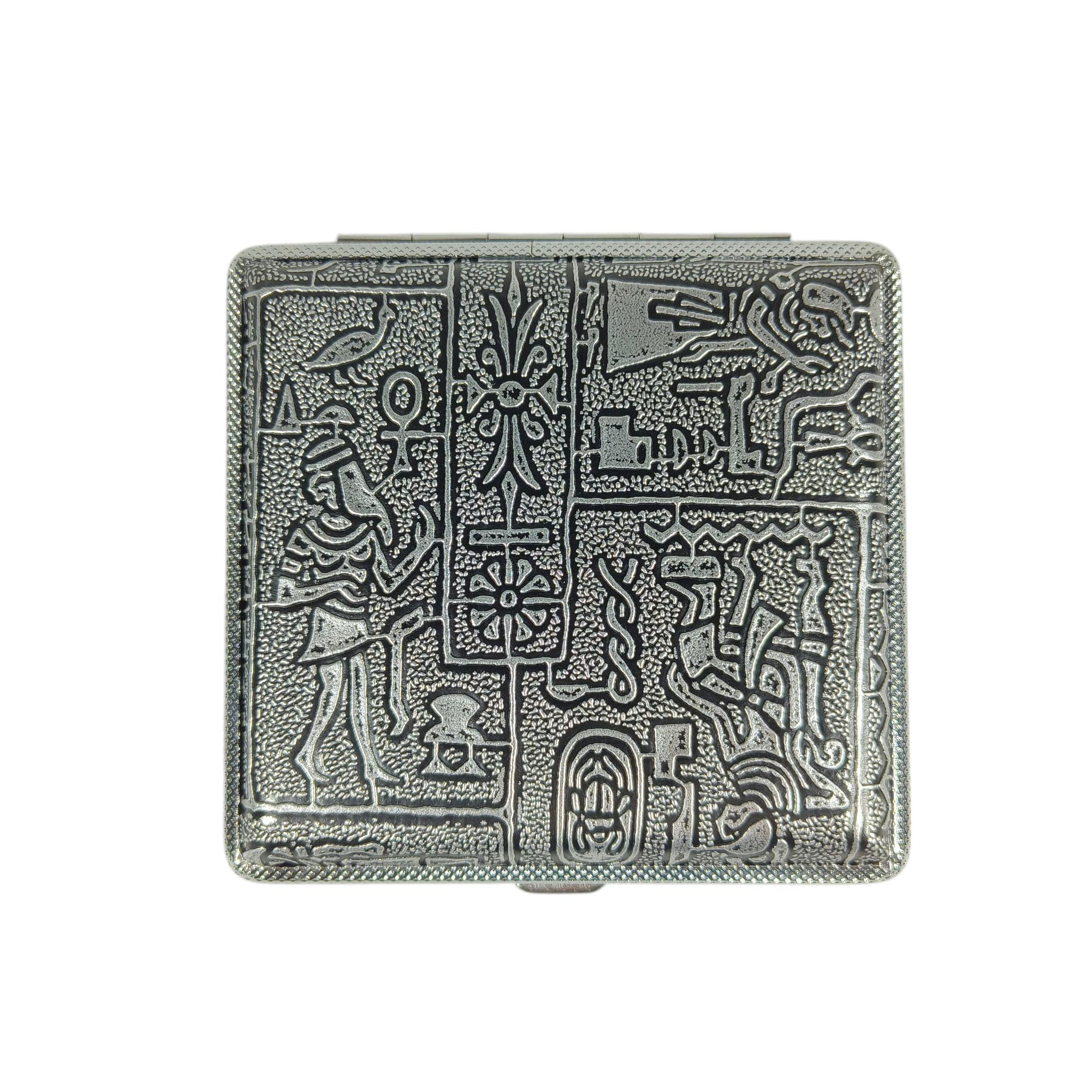 Ophone Kotak Rokok Elegan Silver Bermotif_0