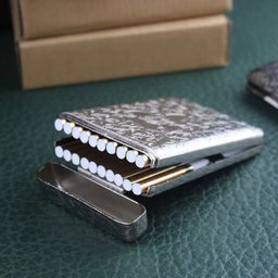 REXOW Kotak Elegan Vintage Box Case Slim Silver - Kotak Thomas Shelby Peaky Blinders
