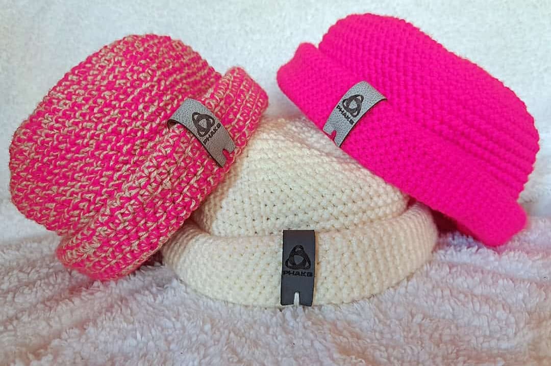 Pink Crochet docker beanies By PHAKS