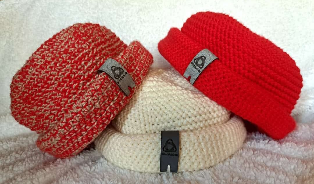 Red Crochet beanie by Phaks(Maseru clothing)