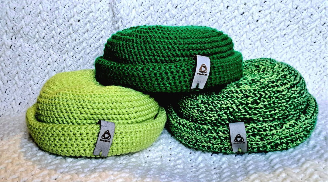Green Crochet docker beanie by Phaks (Maseru clothing)
