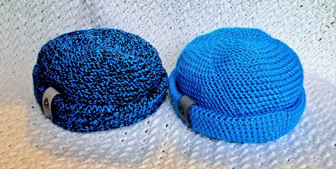 Blue crochet docker beanie By Phaks_1