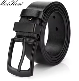 Ceinture de luxe en cuir véritable pour femmes, avec robe en jean, boucle dorée de 2.8cm de large, mode femme, ceinture en cuir de vache noir et marron
