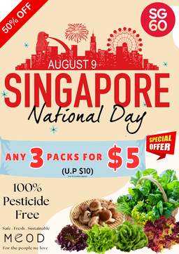 Celebrate SG60 with Meod Farm  – Any 3 Veg for $5! (U.P $10)