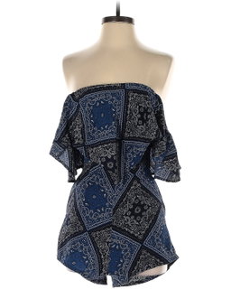 Romper estampado azul sin hombros Gab & Kate (Talla XS)