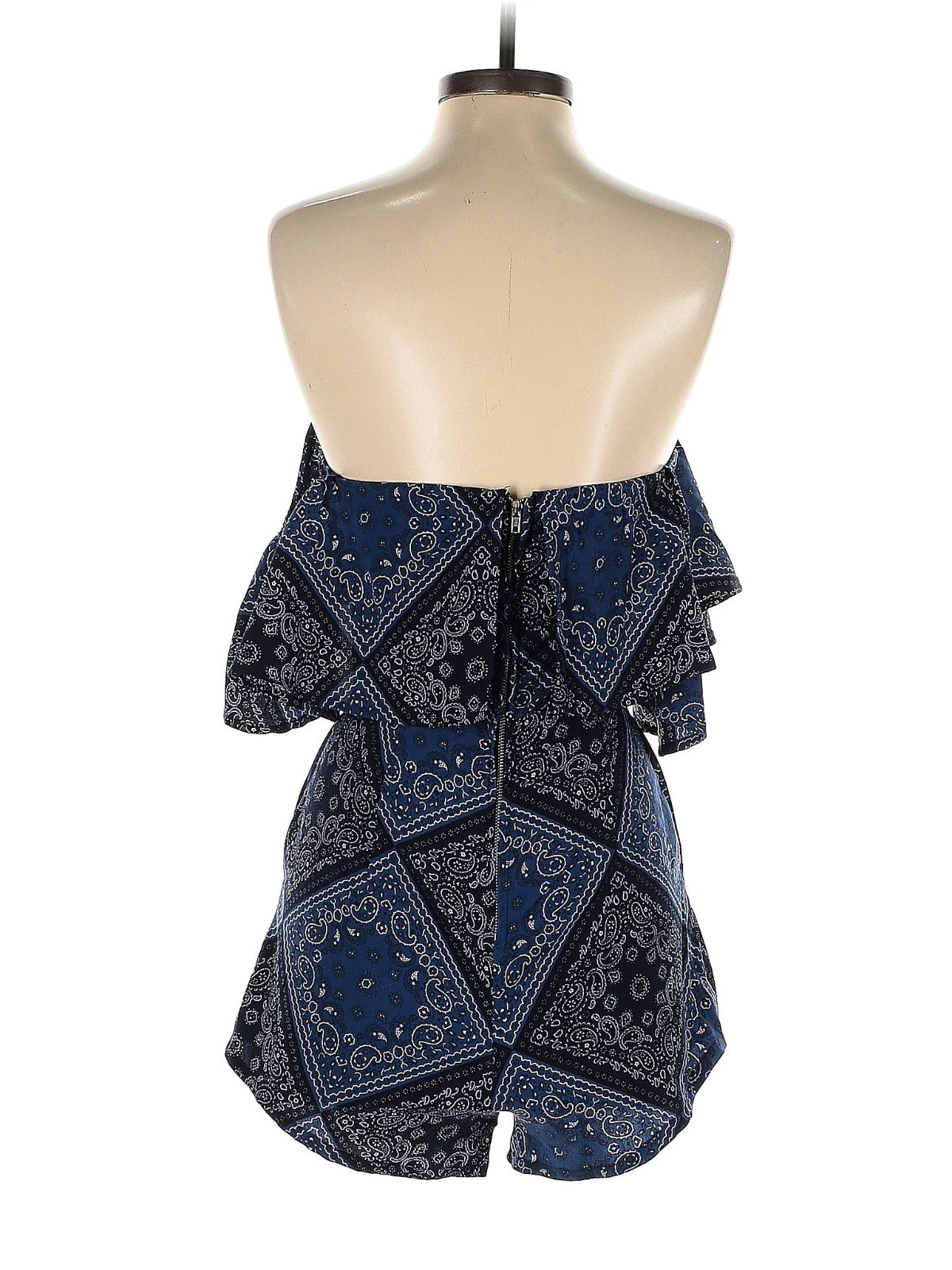 Romper estampado azul sin hombros Gab & Kate (Talla XS)_1