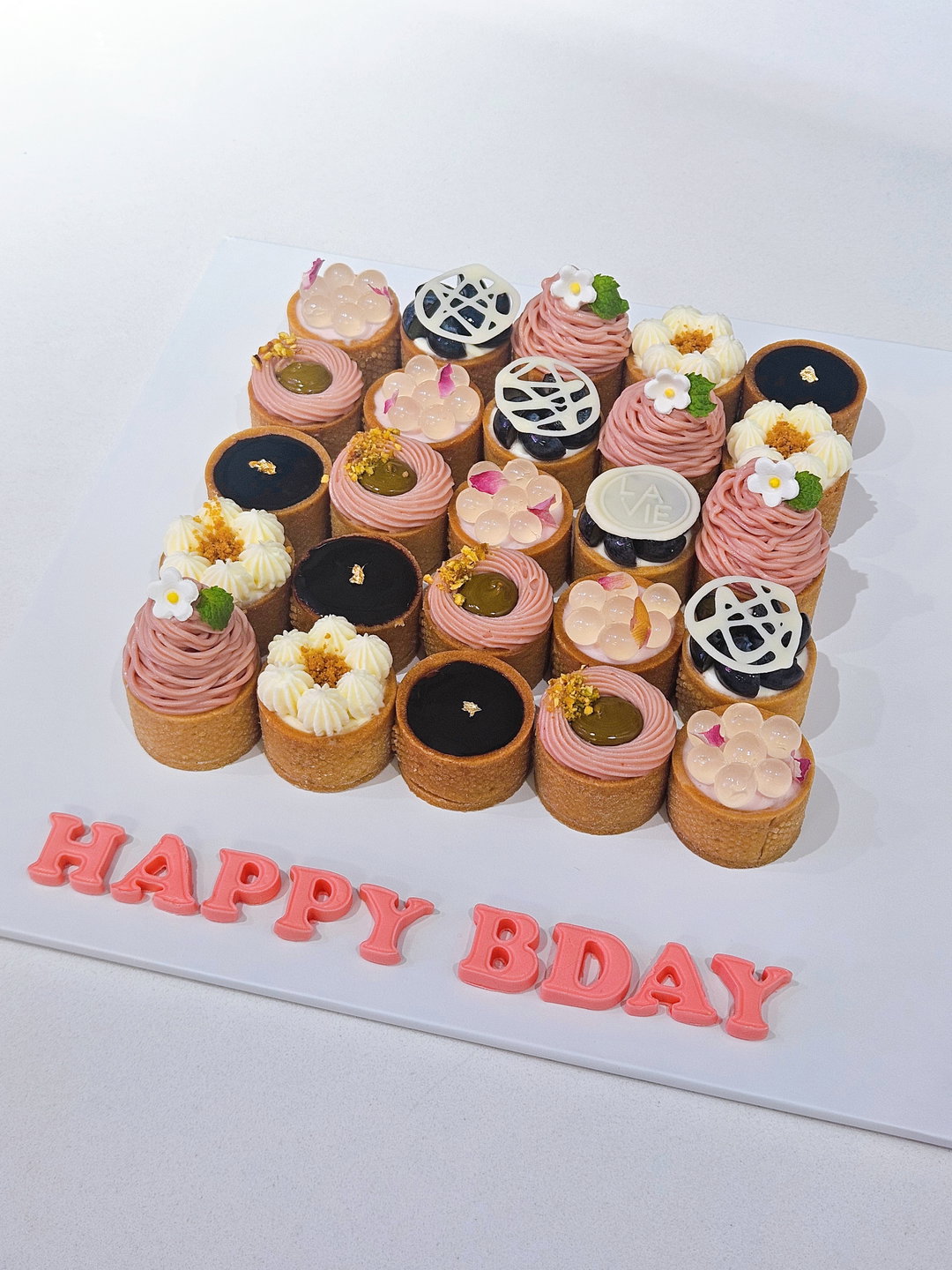 Petite Tarts with Lettering