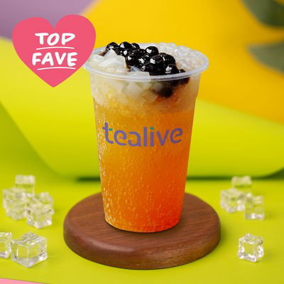 Sparkling Mango Tea with QQ