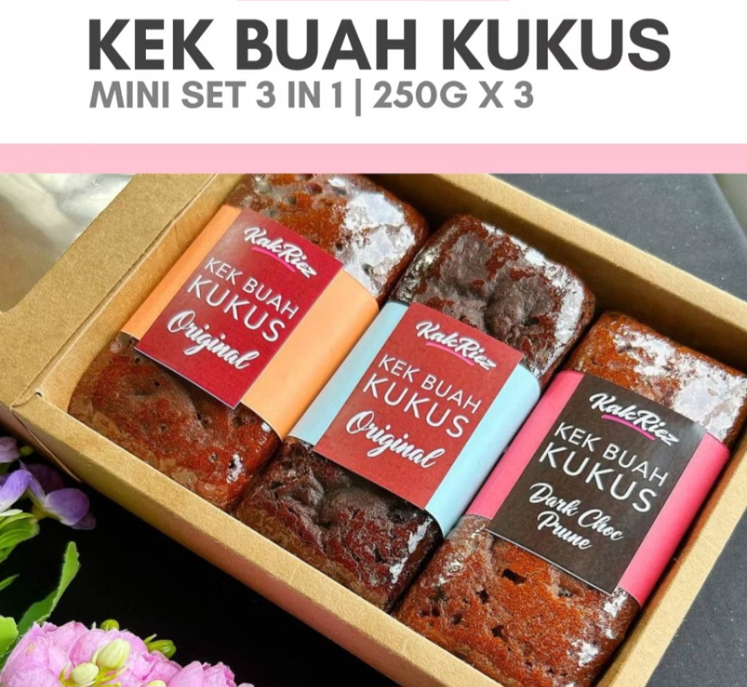 Kek Buah Kukus (Mini Set 250GM x3)