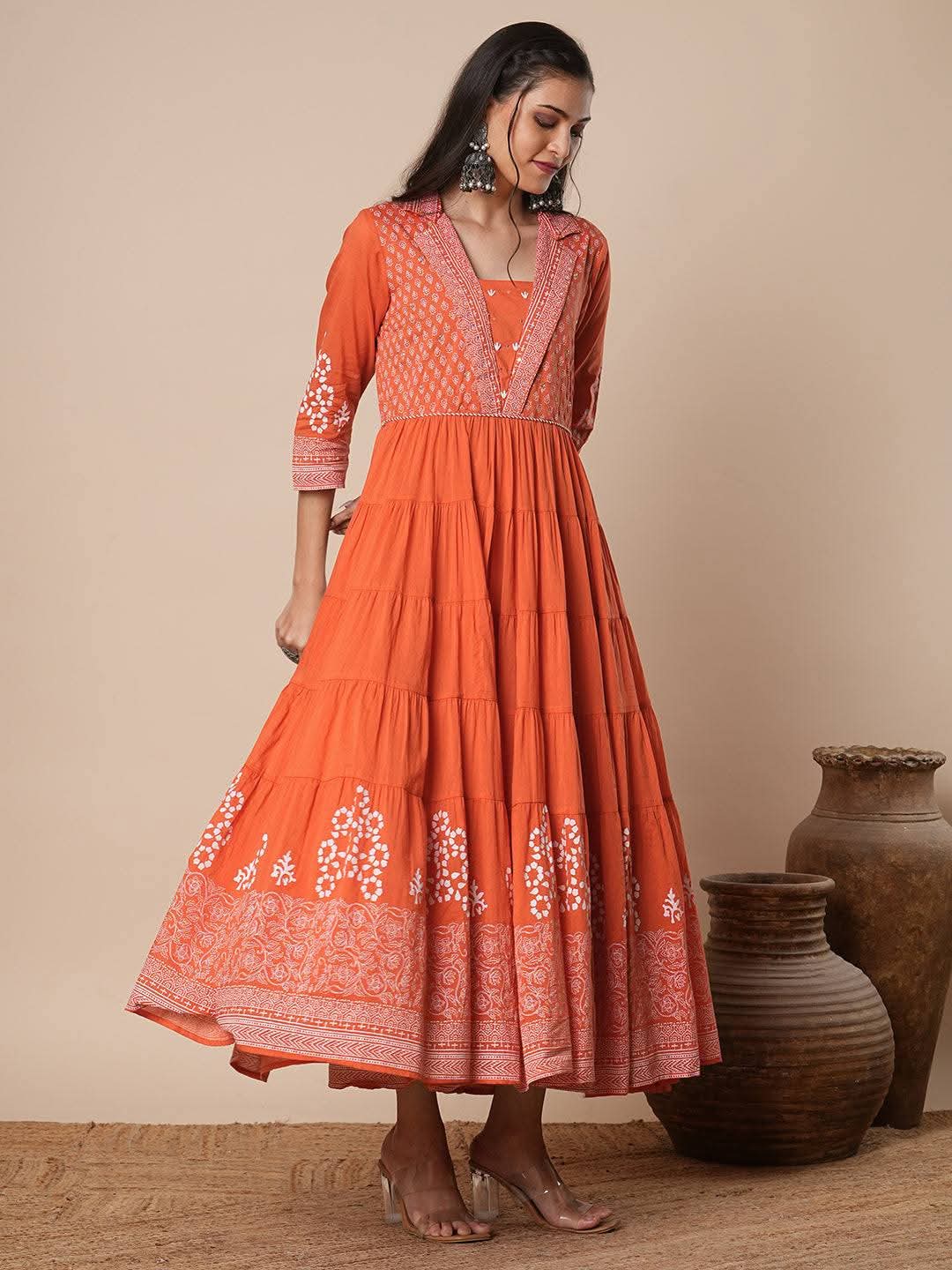 Full Flare Cotton Dress – Elegant & Breezy One-Piece