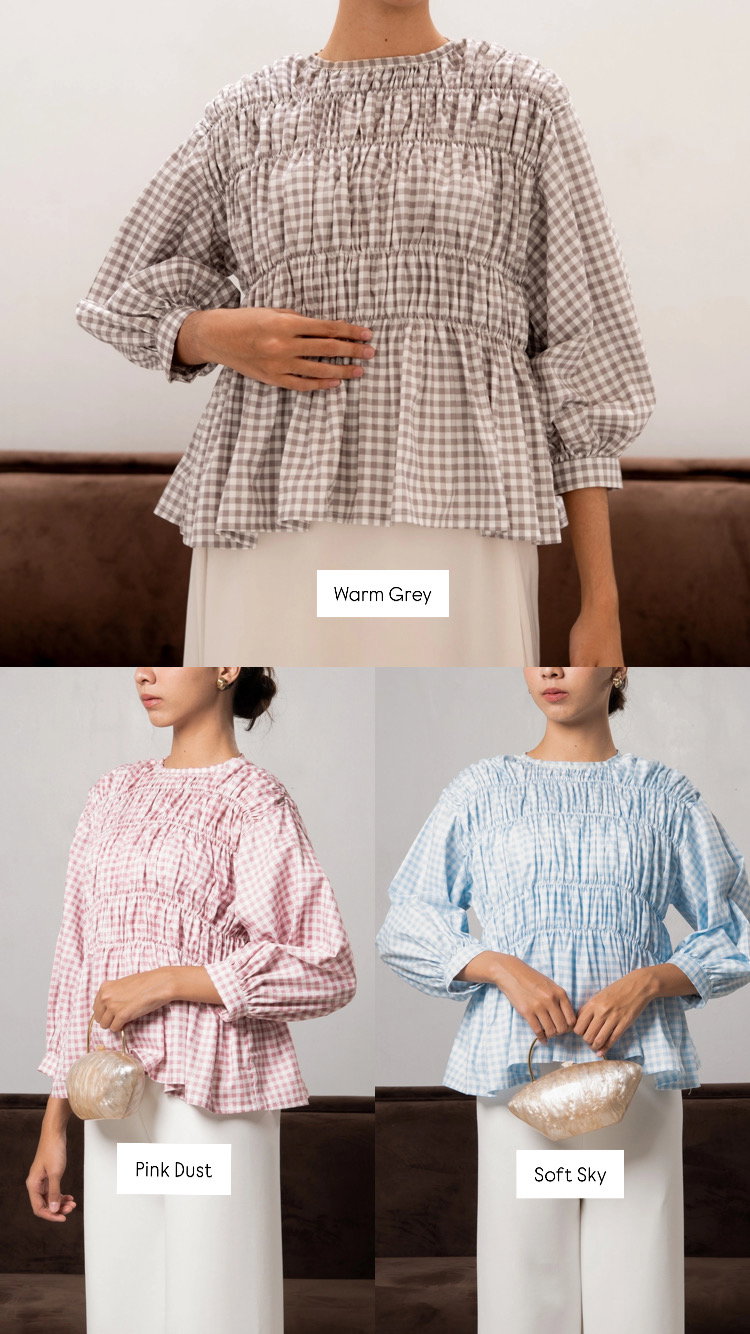 BWBYAZ Pamela Shired Smock Plaid Top