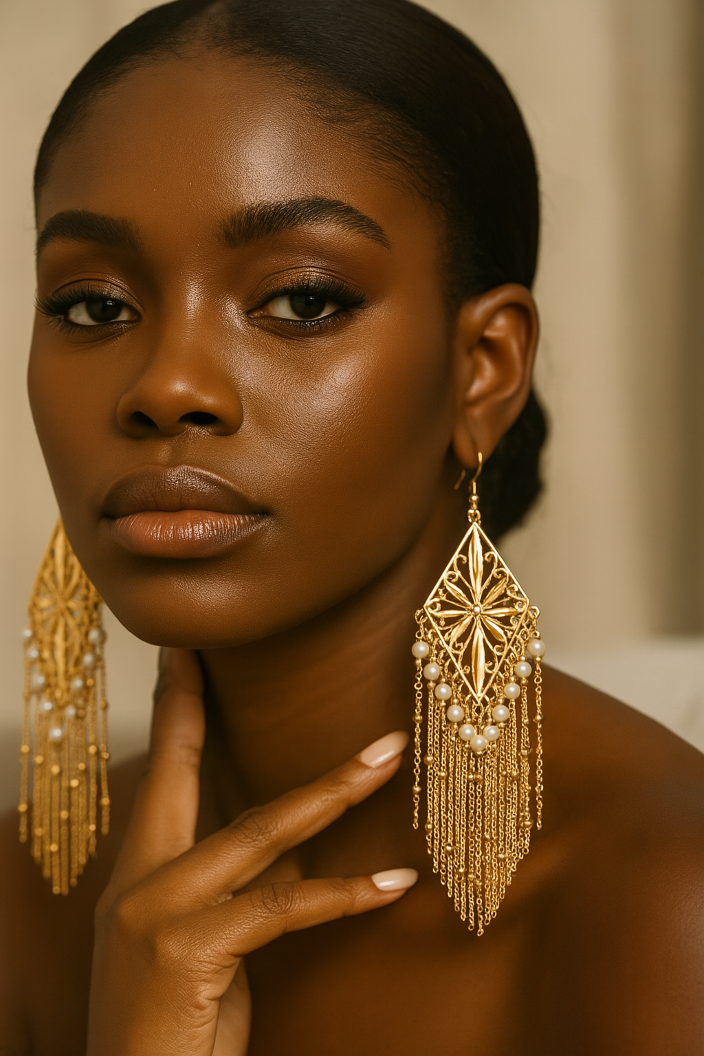 Goldtone Filigree Earrings _0