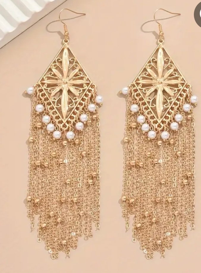 Goldtone Filigree Earrings _2