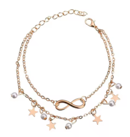 Chaînes de cheville de Style bohème pour femmes, accessoires de pied à trois couches avec perles de riz, coquillages et étoile de mer