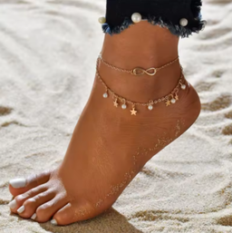 Chaînes de cheville de Style bohème pour femmes, accessoires de pied à trois couches avec perles de riz, coquillages et étoile de mer